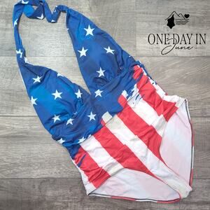 Charmo V Neck Halter One Piece Swimsuit Size XL